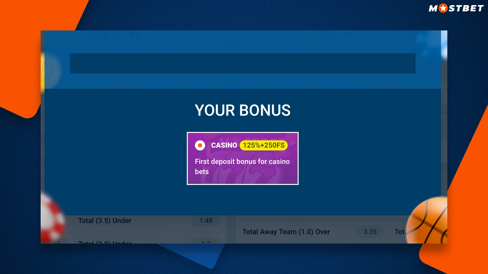 Casino welcome bonus for new players Mostbet