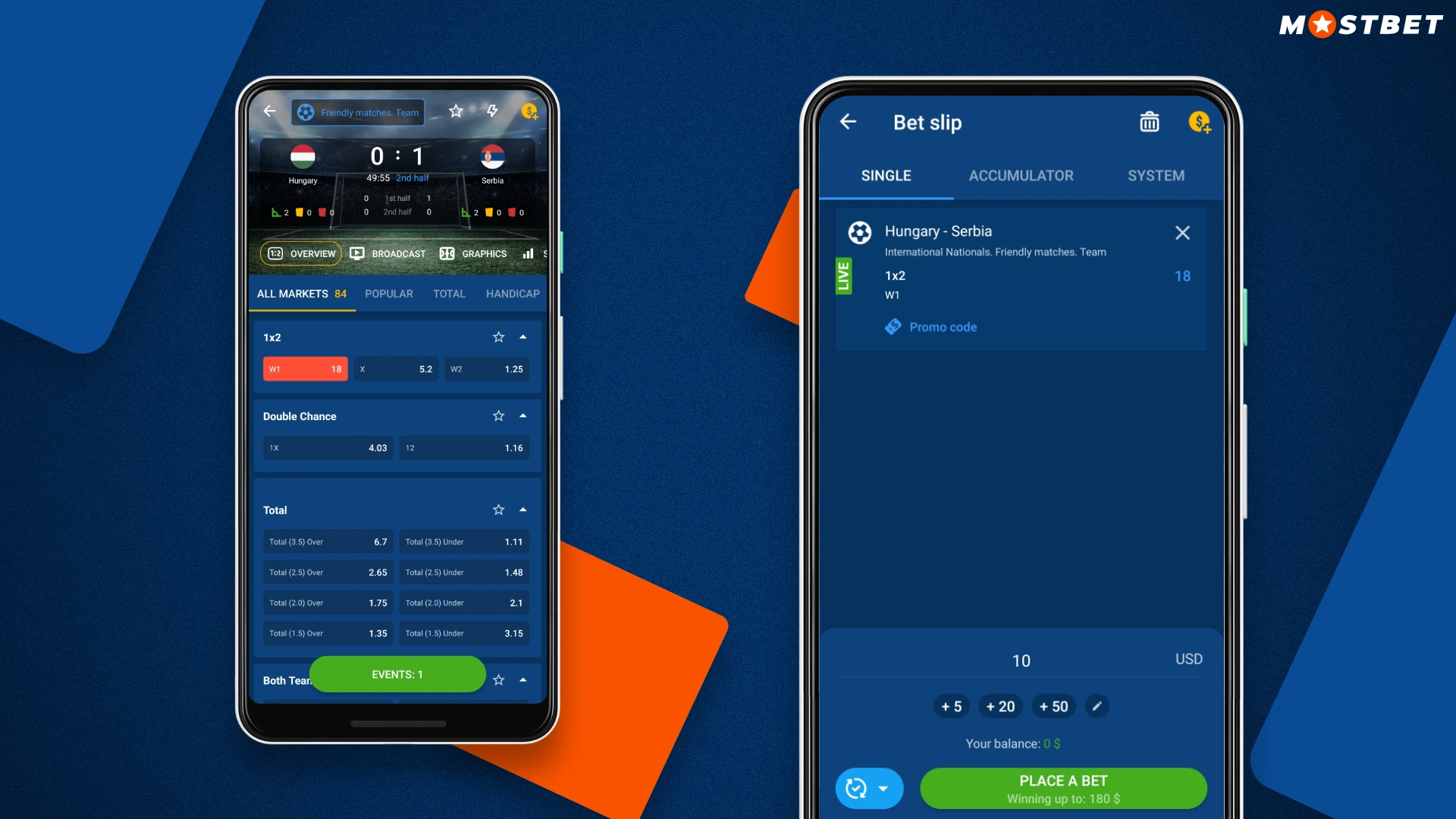 How to bet in the mostbet app