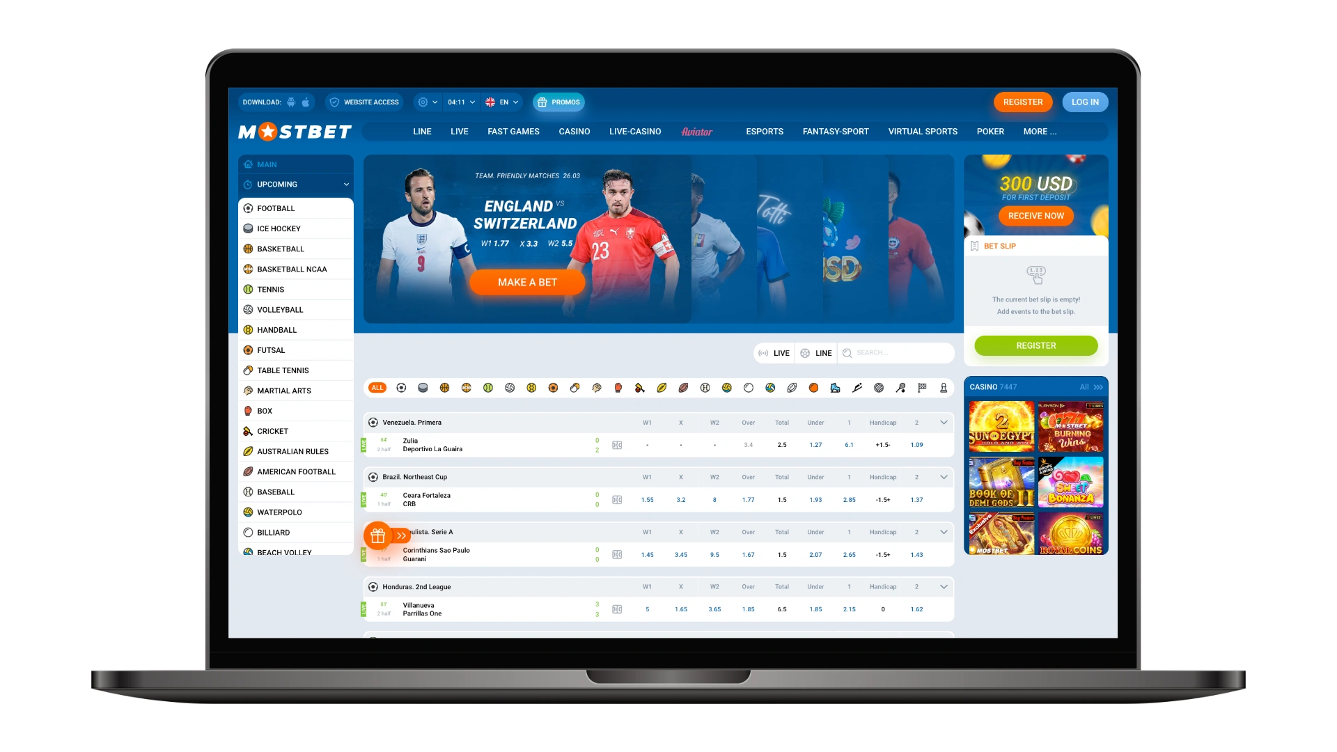Official website of Mostbet betting company