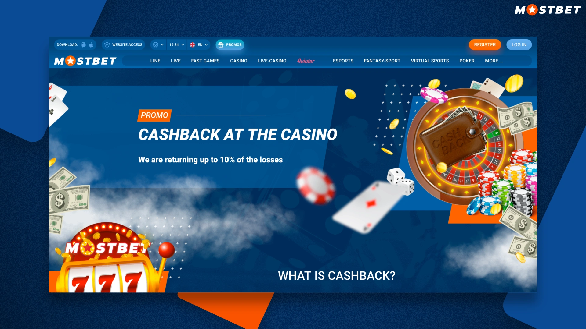Mostbet Casino'da nakit iadesi promosyonu