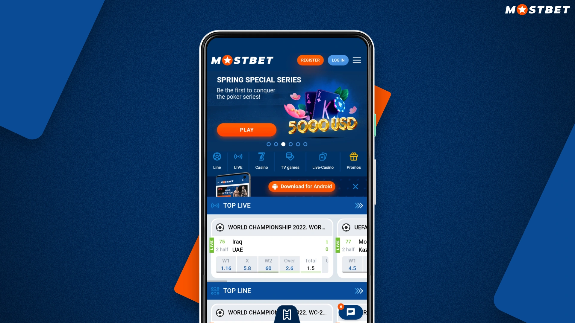 Mostbet web sitesinin mobil versiyonu
