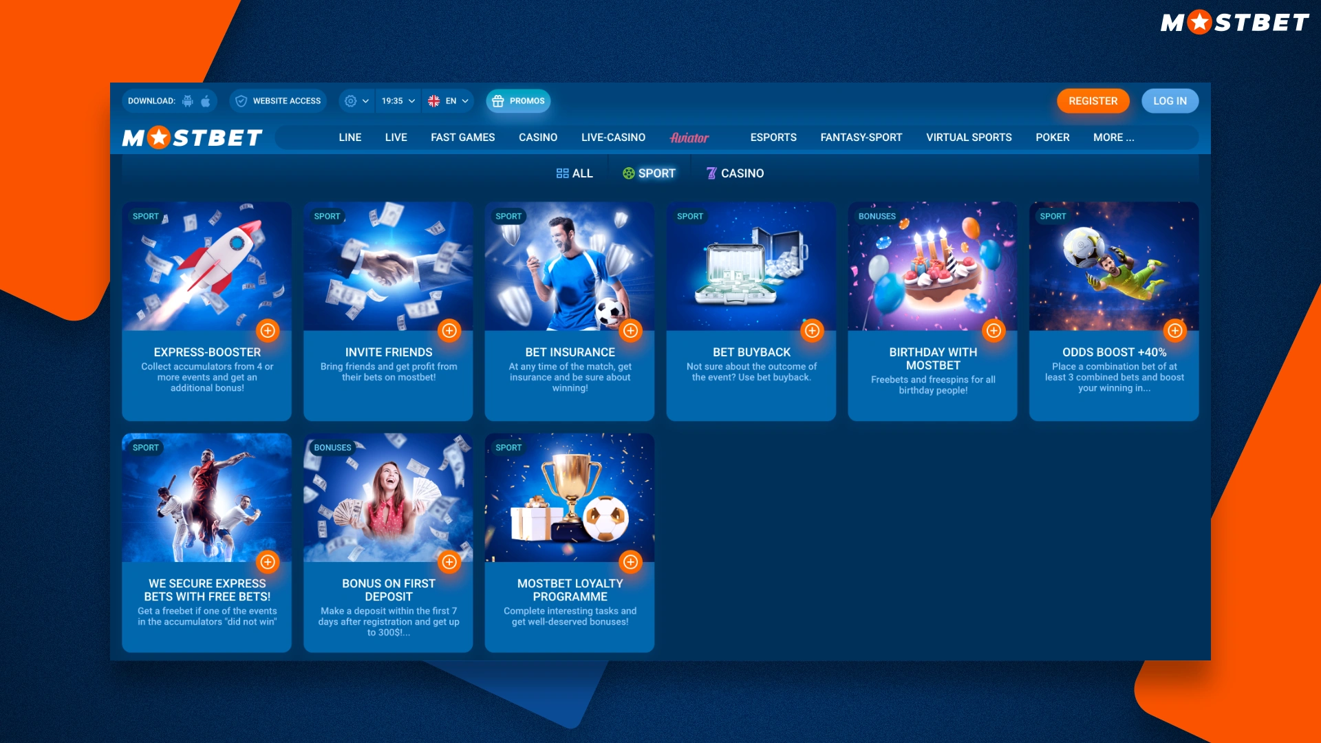 Mostbet'ten mevcut spor promosyonlarının listesi
